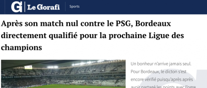 Quand Le Gorafi trolle la Ligue 1 après Bordeaux - PSG