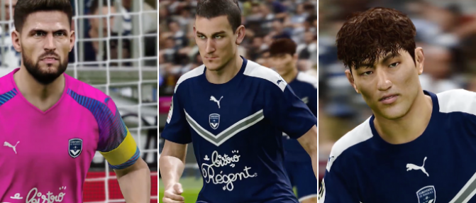 Stats et visages des Girondins sur PES 2020