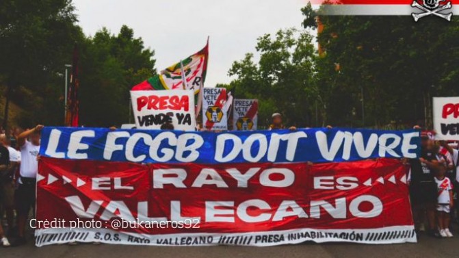 Girondins : "Le FCGB doit vivre", le soutien venu des tribunes du Rayo Vallecano