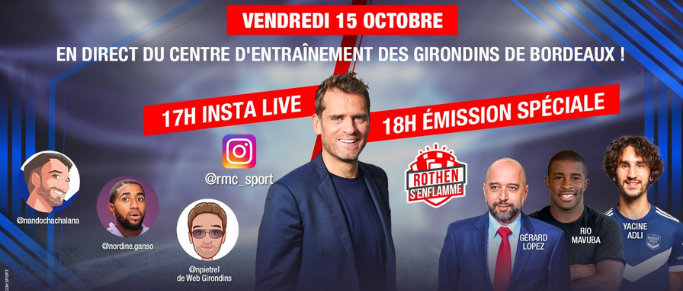 Insta Live à 17h avec Jérôme Rothen et WebGirondins