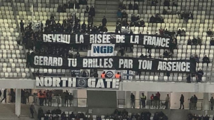 Les banderoles des Ultras des Girondins lors de Bordeaux-Ajaccio